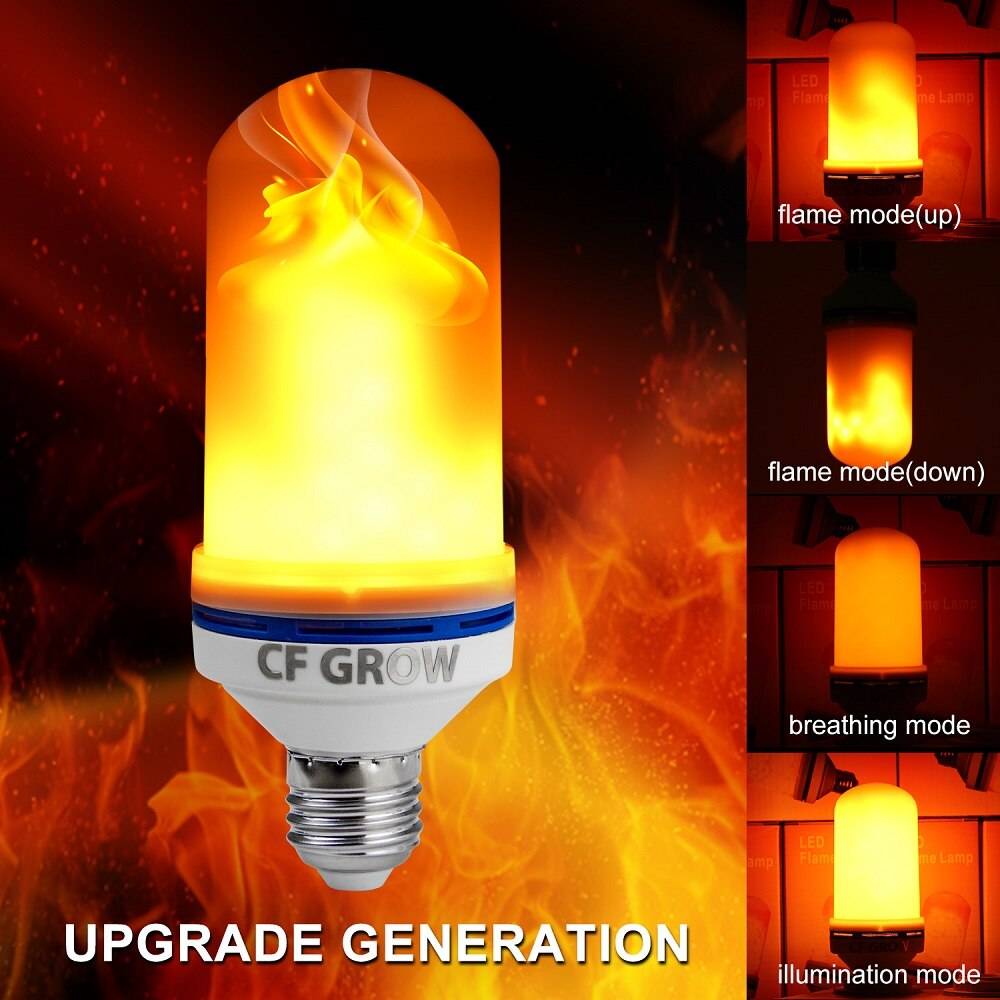 Лампа CF GROW 1200-1400К Е27 6Вт 4 реж. с эффектом пламени